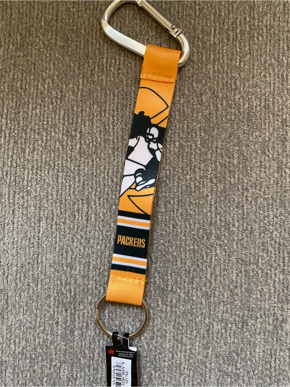 Green Bay Packers Yellow & Green Lanyard Keychain